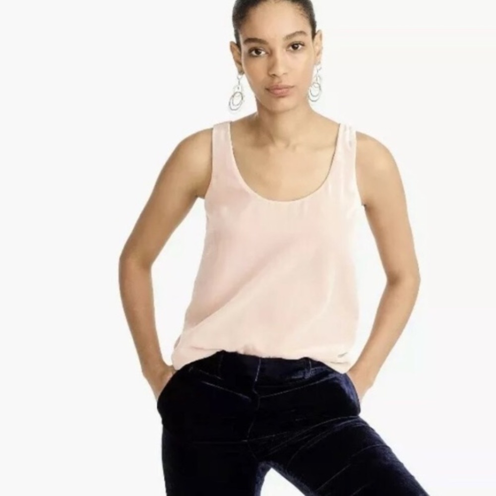 J. Crew pale pink velvet sleeveless top size 8